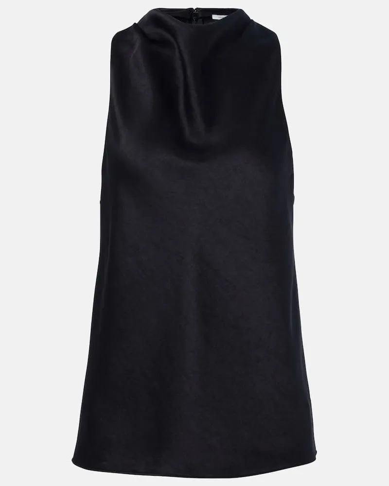Vince Top aus Satin Schwarz