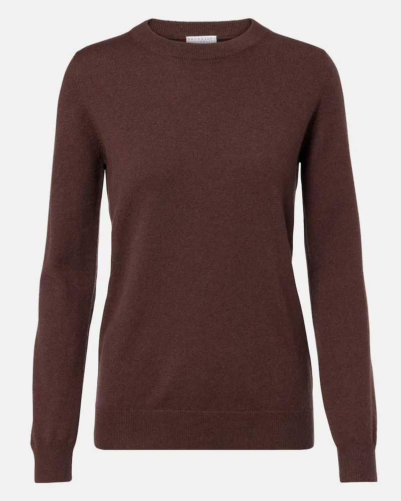 Brunello Cucinelli Pullover Monili aus Kaschmir Braun
