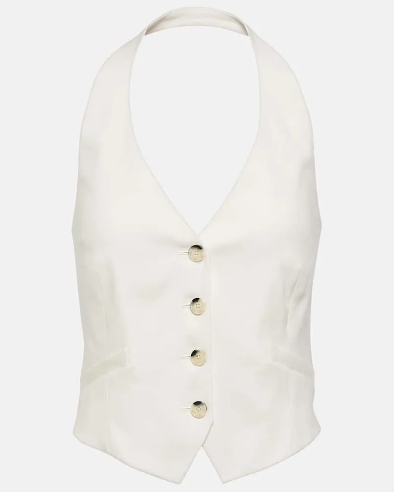 Veronica Beard Weste Arabella aus einem Leinengemisch Neutral