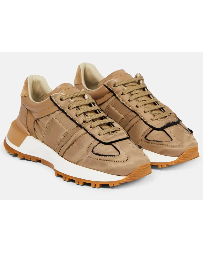 Maison Margiela Sneakers 50-50 mit Veloursleder Beige