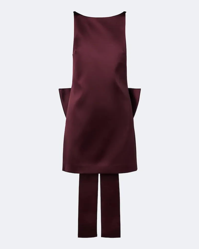 Self-Portrait Minikleid aus Satin Burgunderrot