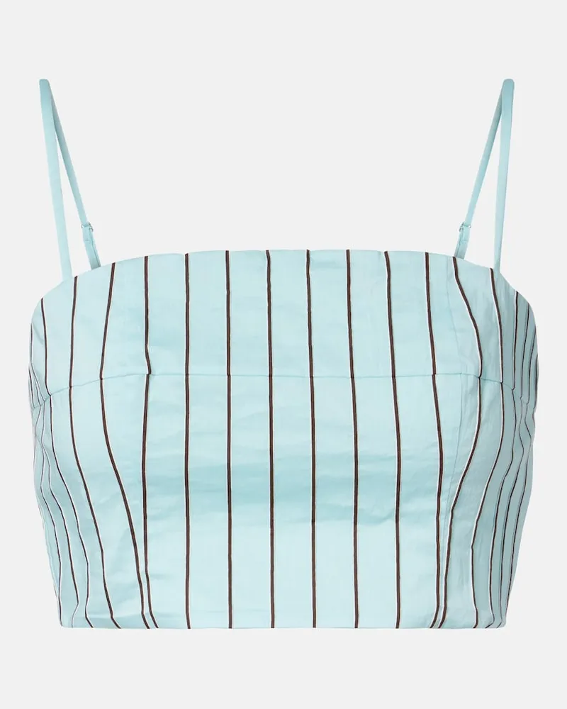 STAUD Cropped-Top Federico aus einem Baumwollgemisch Blau