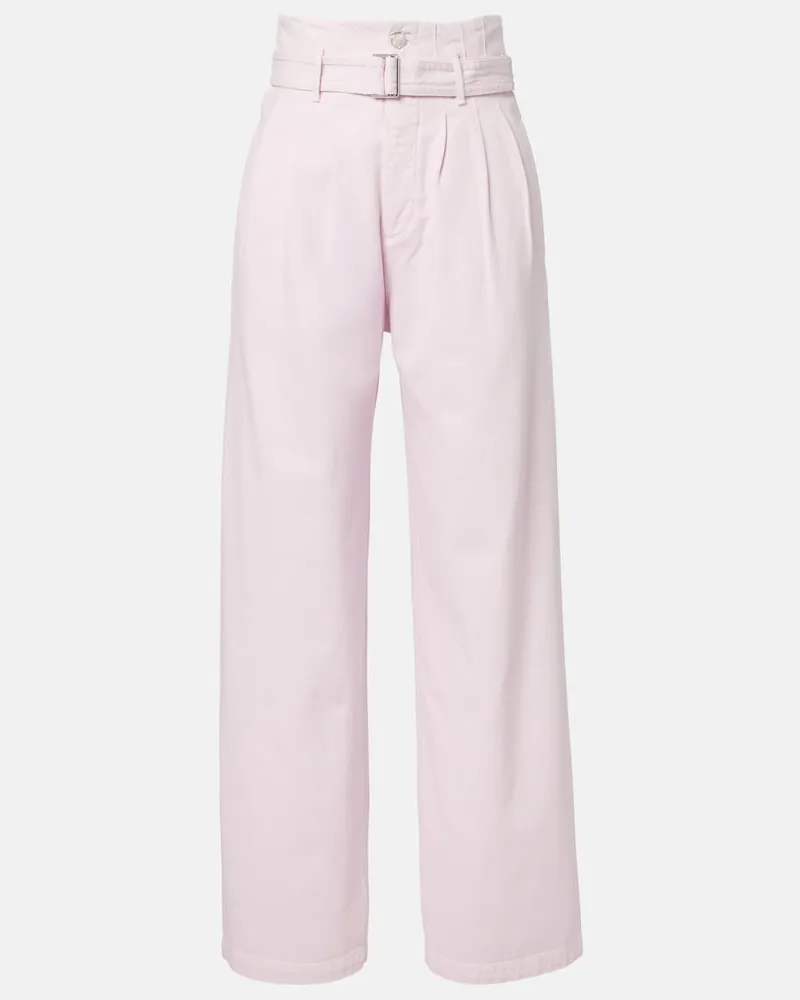 AGOLDE Wide-Leg Jeans mit Gürtel Rosa