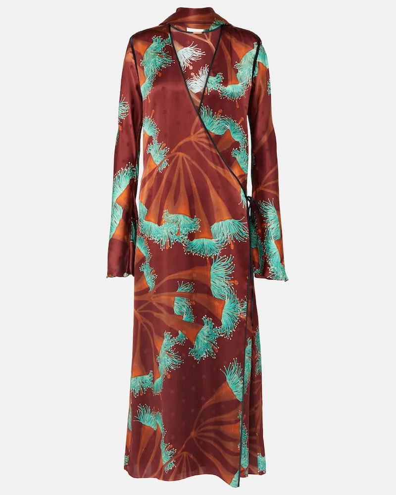 Johanna Ortiz Wickelkleid Fresh of Lightening aus Seide Multicolor