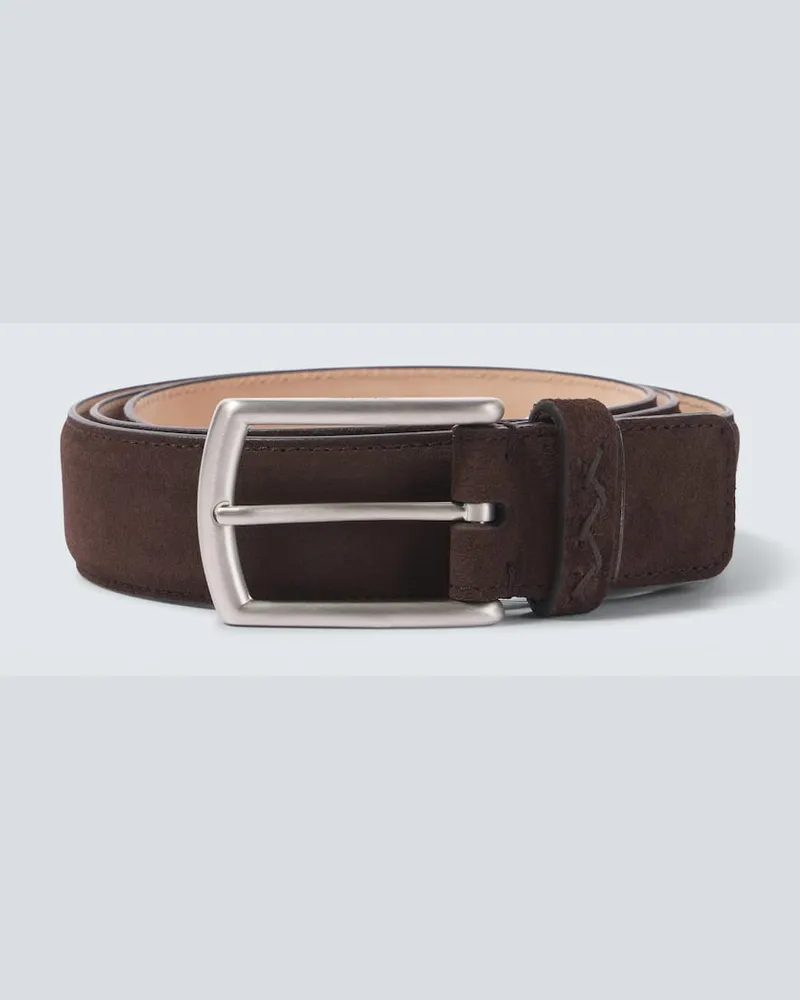 Ermenegildo Zegna Gürtel aus Veloursleder Braun
