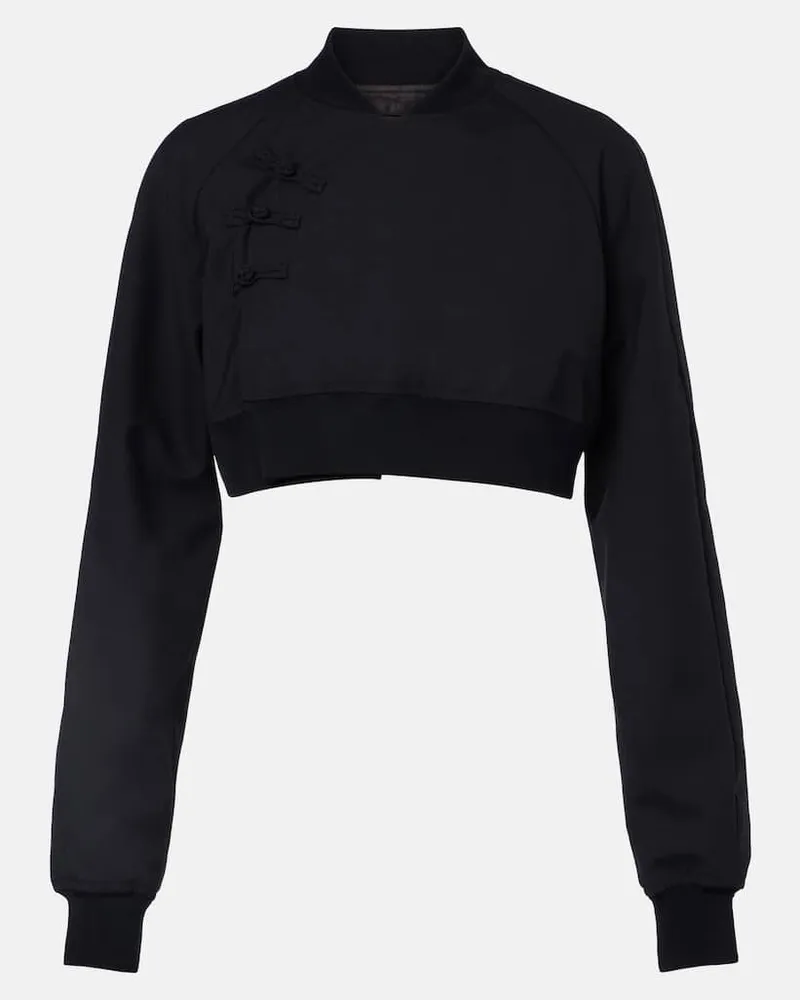 Noir Kei Ninomiya Cropped-Top aus Wolle Schwarz