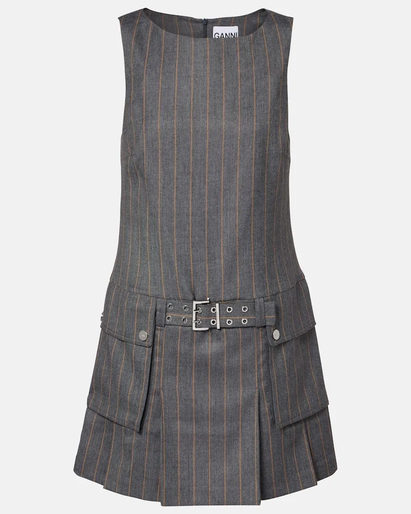 Ganni Minikleid Grau