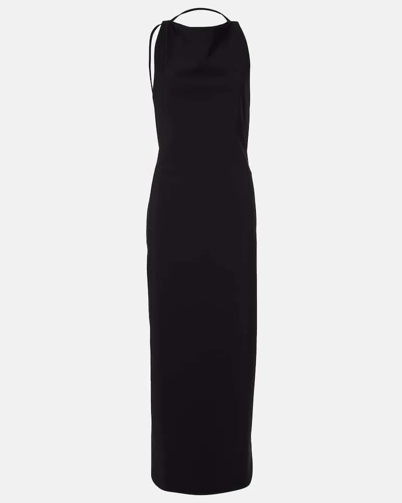 Róhe Róhe Maxikleid aus Crêpe Schwarz