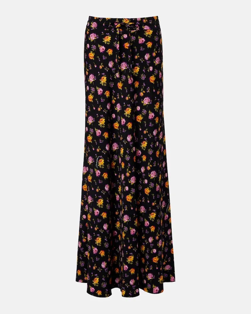 Dolce & Gabbana Maxirock aus Charmeuse aus einem Seidengemisch Schwarz