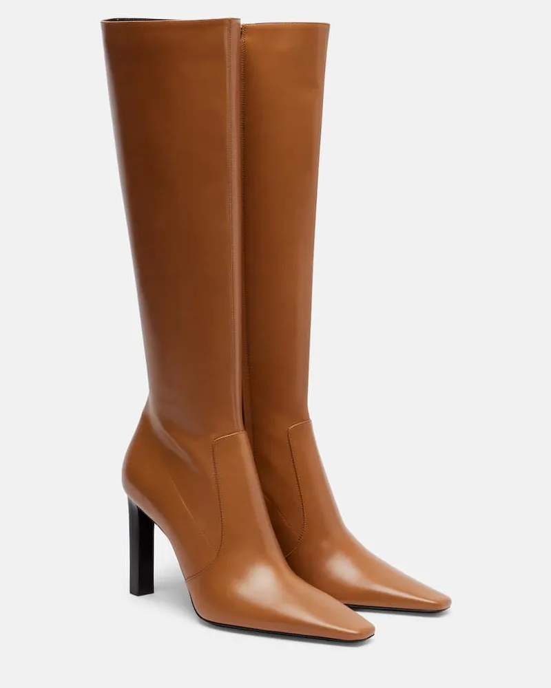 Saint Laurent Stiefel Francoise 95 aus Leder Braun
