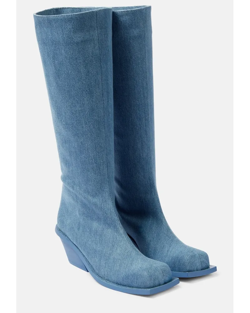 Gia Borghini Stiefel Blondine aus Denim Blau