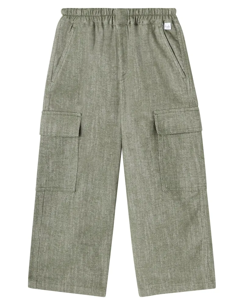 Il Gufo Cargohose aus einem Baumwollgemisch Grün
