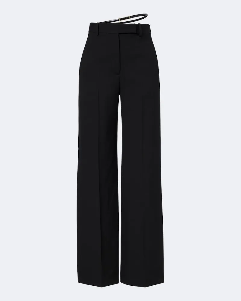 Tom Ford Weite Hose aus Wolle Schwarz