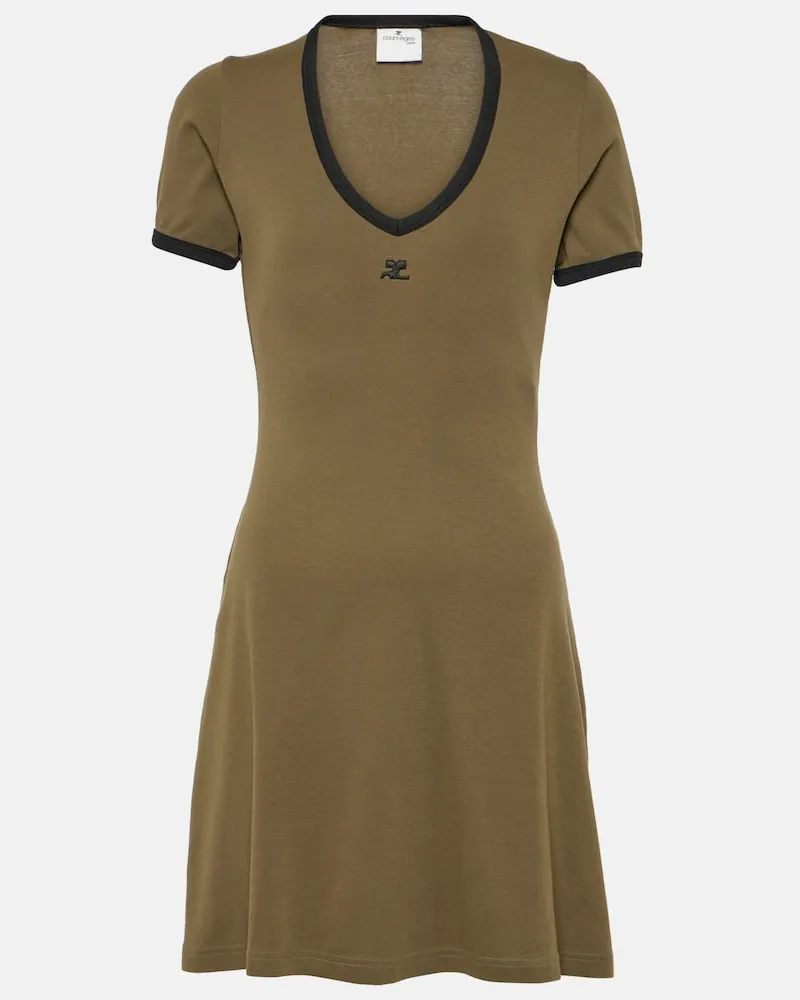Courrèges Courrèges Minikleid aus Baumwoll-Jersey Braun