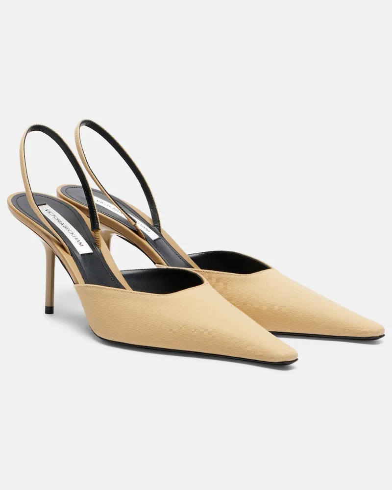 Victoria Beckham Slingback-Pumps Sloan aus Canvas Beige