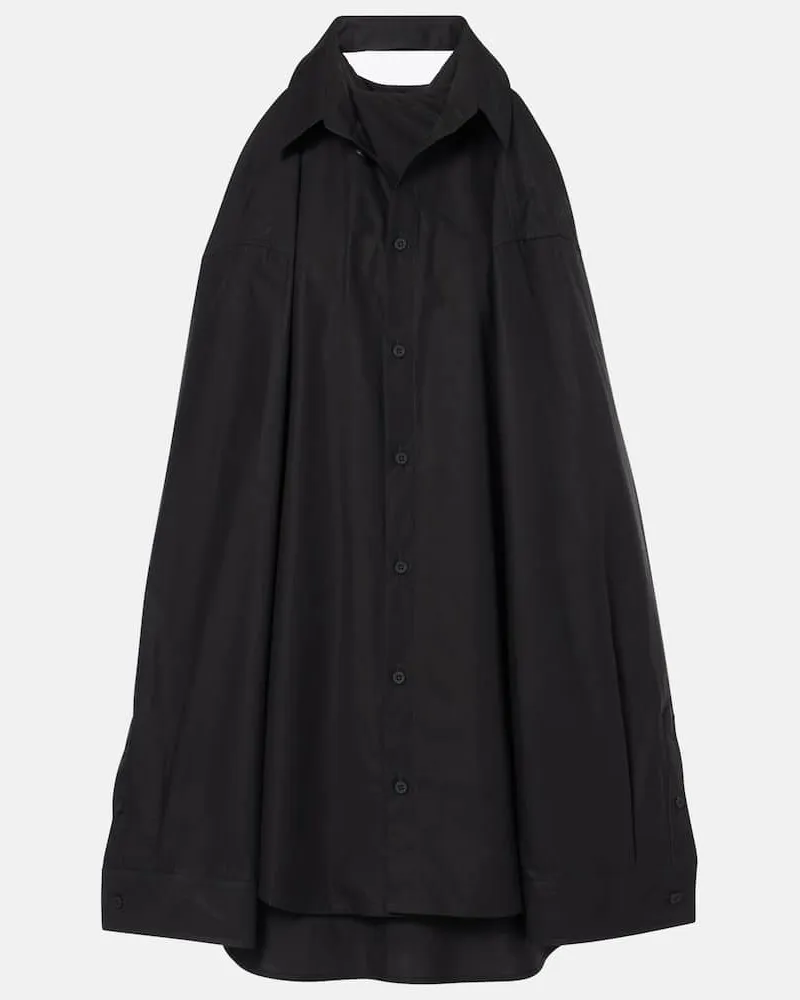 Balenciaga Hemdblusenkleid aus Baumwolle Schwarz