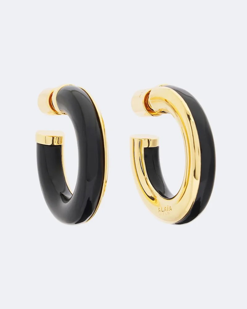 Alaïa Alaïa Ohrringe Ray, vergoldet Schwarz