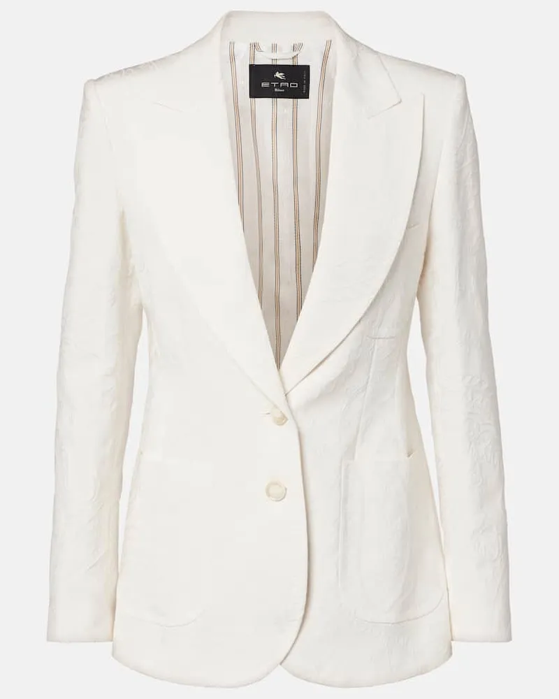 Etro Blazer aus einem Baumwollgemisch Weiß