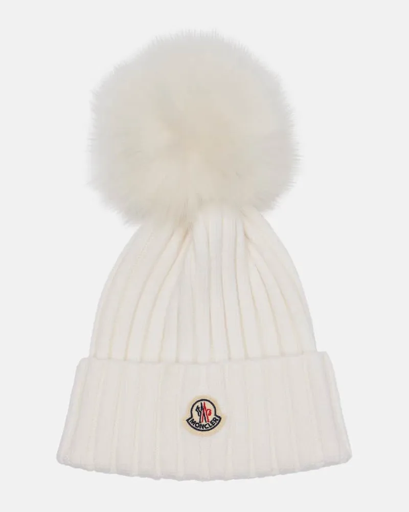 Moncler Mütze aus Schurwolle Weiß