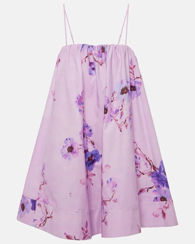 Zimmermann Minikleid Lightburst aus Baumwolle Violett