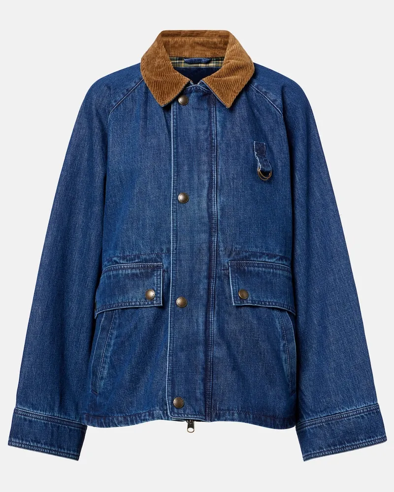 Ralph Lauren Jeansjacke mit Cord Blau