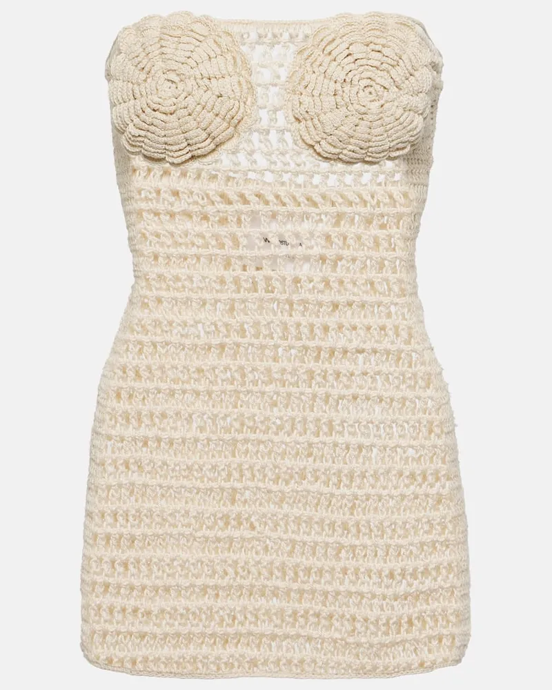Anna Kosturova Bustier-Kleid Camellia aus Häkelstrick Neutral