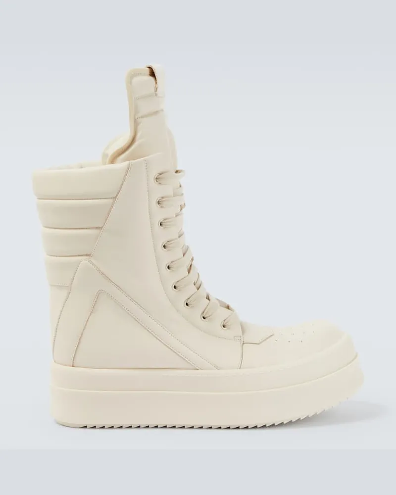 Rick Owens High-Top Sneakers Megageobaskets aus Leder Weiß