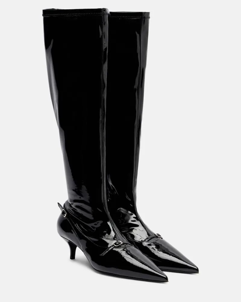 Magda Butrym Stiefel aus Lackleder Schwarz