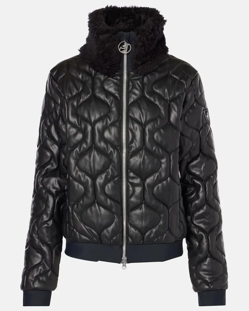 Picture Wattierte Jacke Leonie Special aus Lederimitat Schwarz
