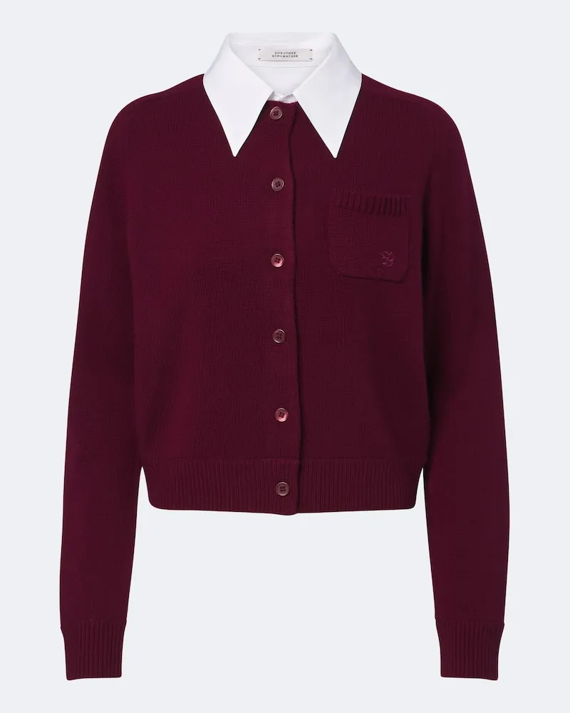 Dorothee Schumacher Cardigan aus einem Woll- und Kaschmirgemisch Burgunderrot