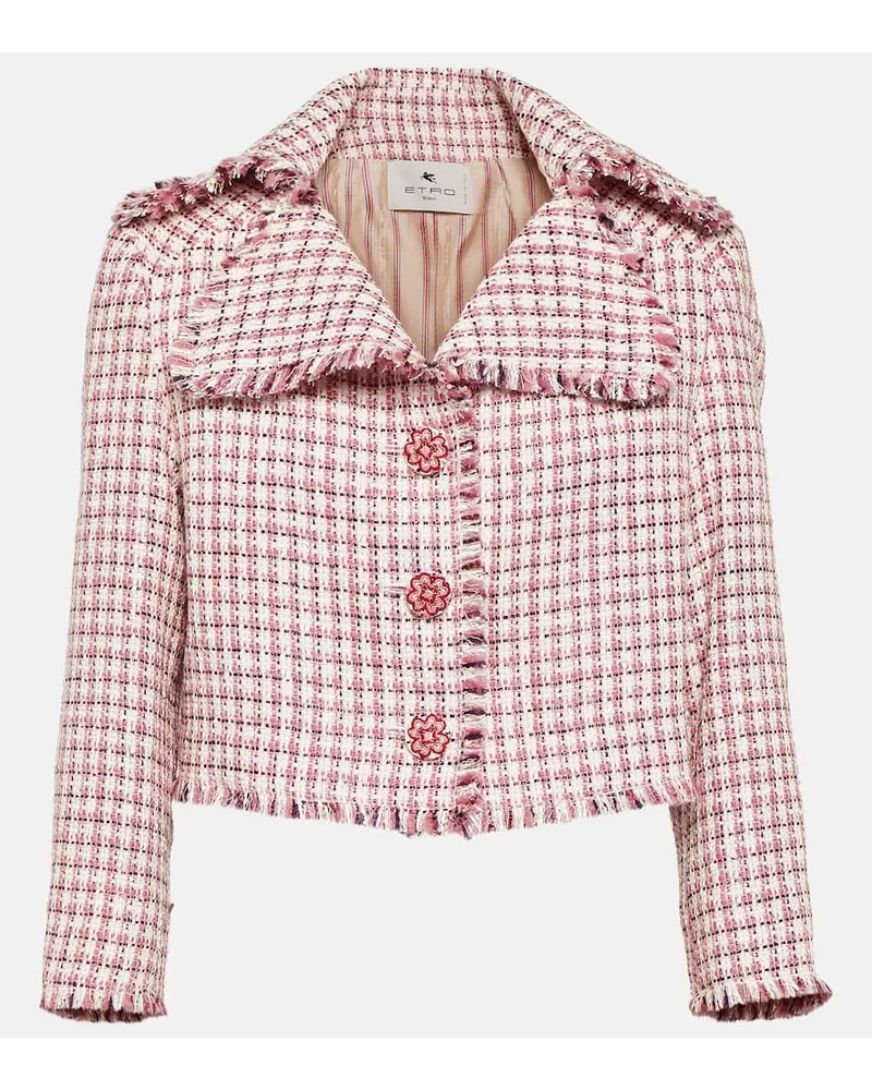 Etro Cropped-Jacke aus Bouclé Multicolor