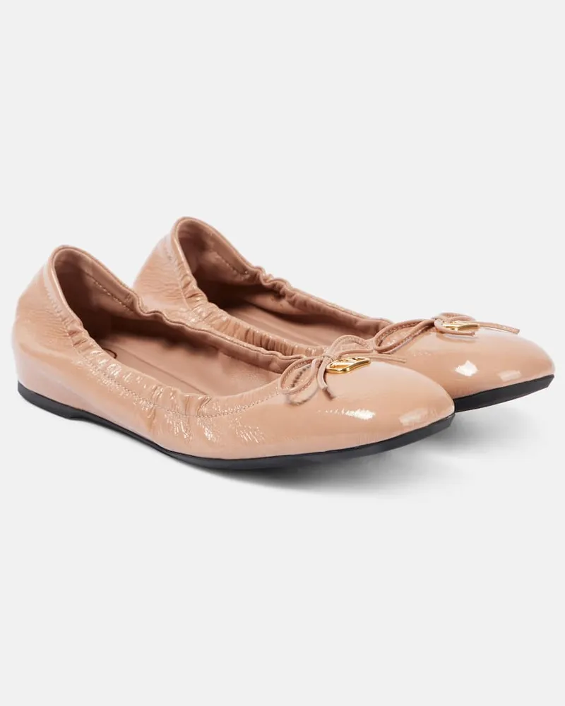 Valentino Garavani Ballerinas VLogo Signature aus Lackleder Rosa