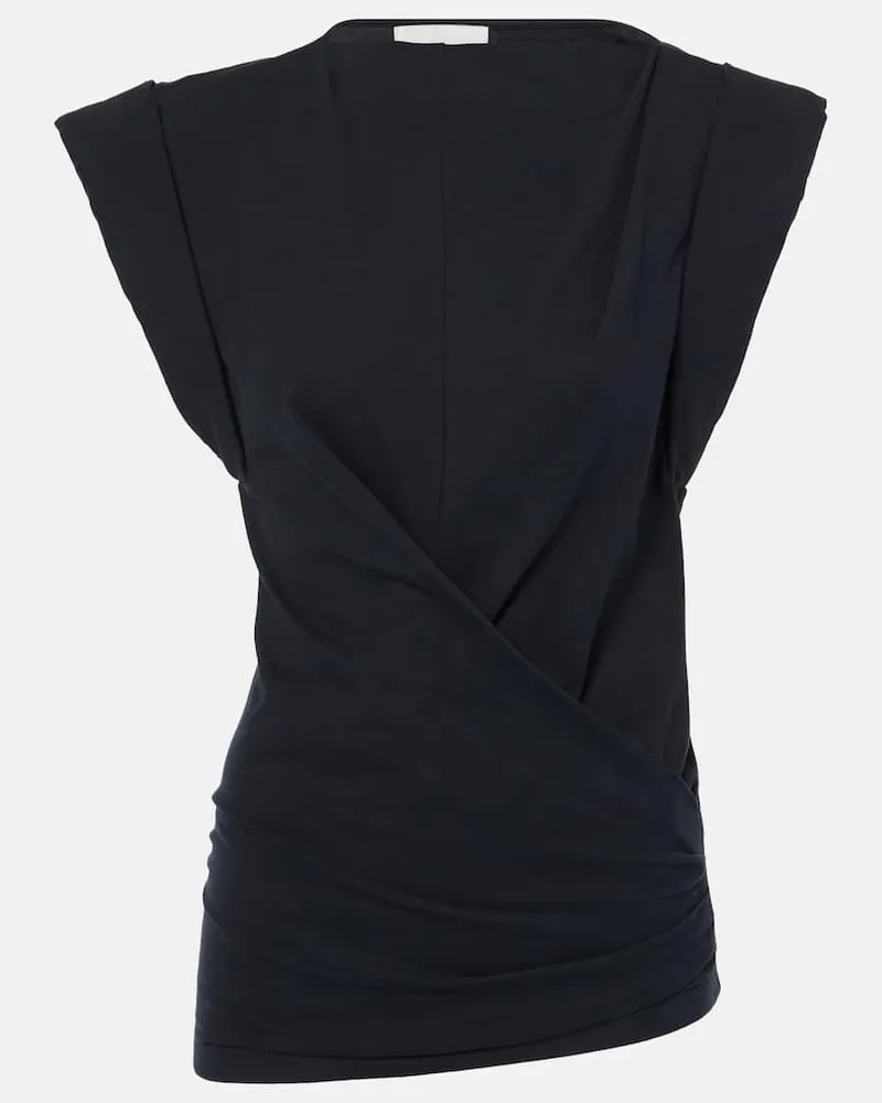 Isabel Marant Top Maisan aus Baumwoll-Jersey Schwarz