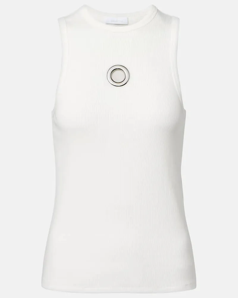 Paco Rabanne Top aus einem Baumwollgemisch Weiß