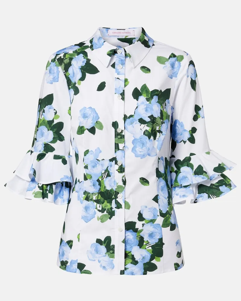 Carolina Herrera New York Bedrucktes Hemd aus Jersey Multicolor