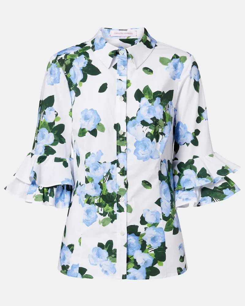 Carolina Herrera New York Bedrucktes Hemd aus Jersey Multicolor
