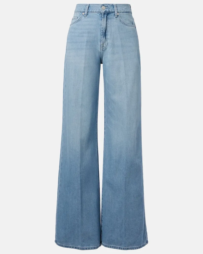 7 for all mankind High-Rise Wide-Leg Jeans Lotta Blau
