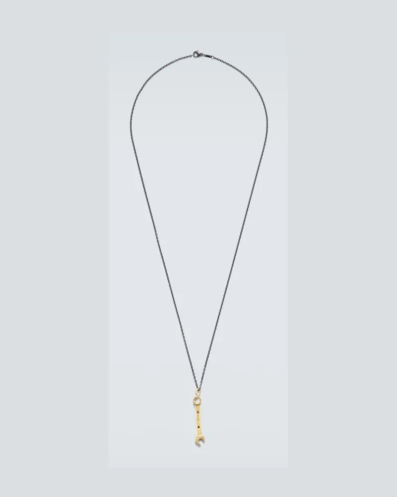 Ileana Makri Halskette Divine Tech aus 18kt Gelbgold mit Diamanten Gold