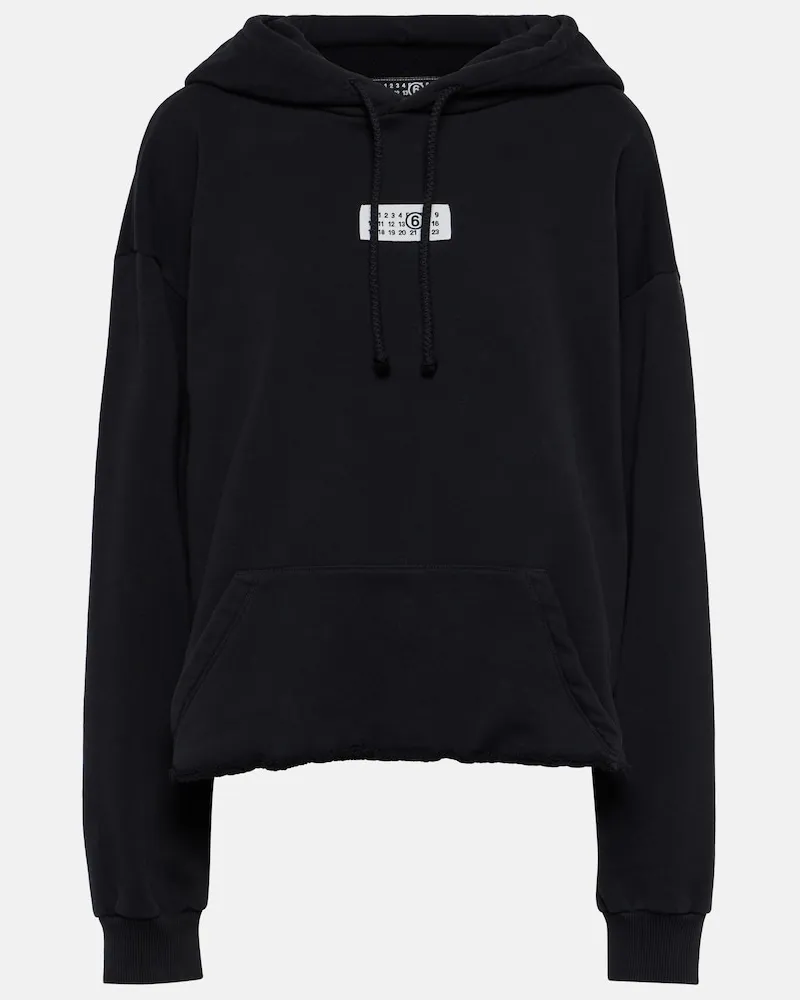 Maison Margiela Hoodie aus Baumwoll-Jersey Schwarz