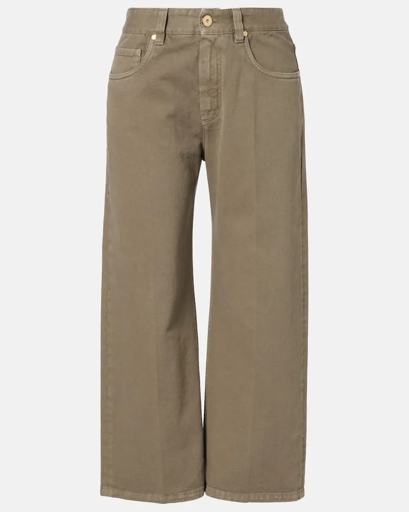 Brunello Cucinelli High-Rise Cropped Jeans Grün