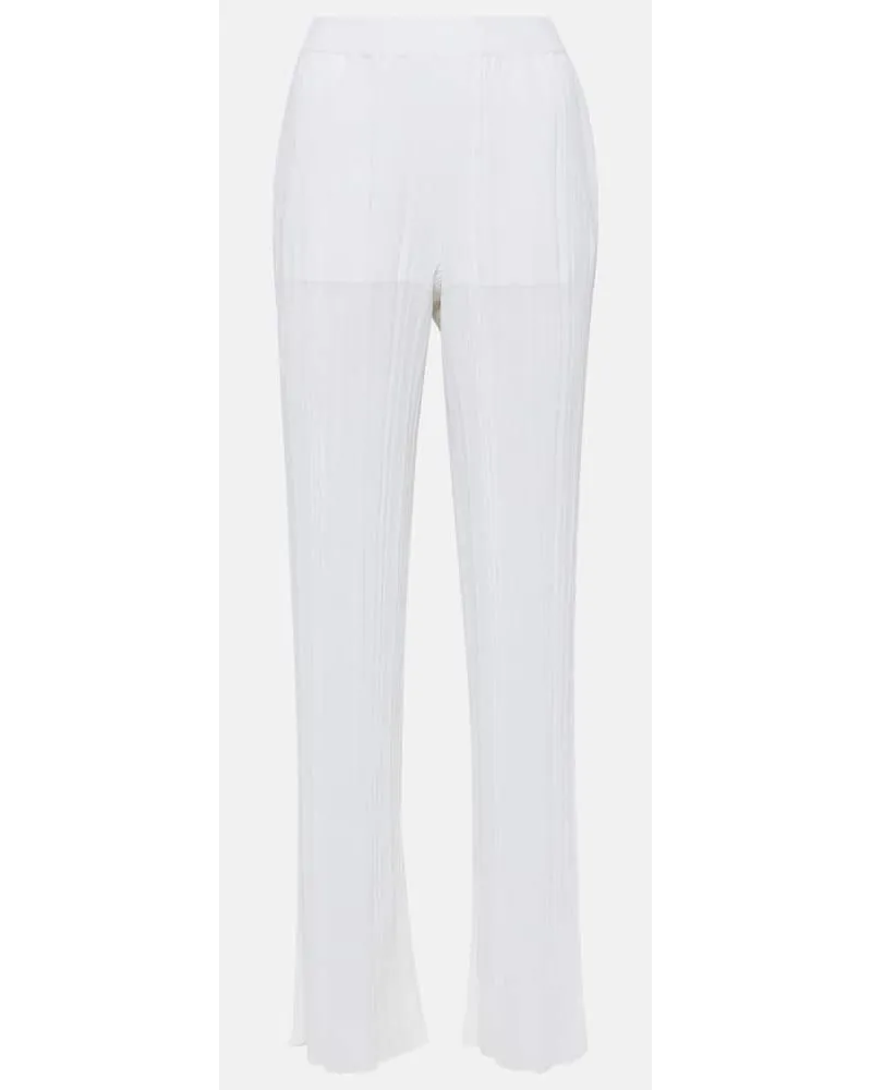 Stella McCartney Gerade Hose aus Strick Weiss