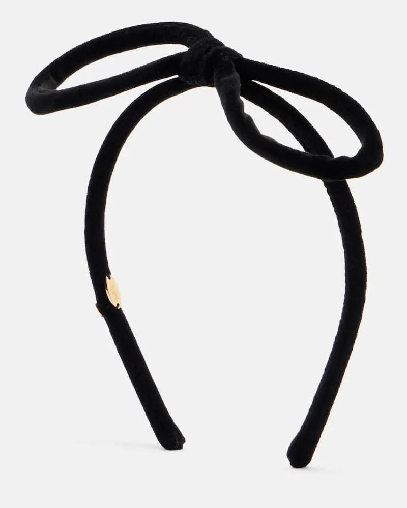 Valentino Garavani Haarband VLogo aus Baumwollsamt Schwarz