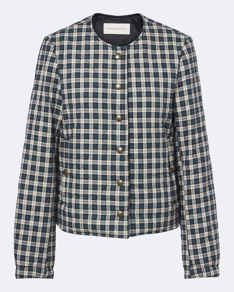 Dries van Noten Wattierte Jacke aus einem Baumwollgemisch Grün