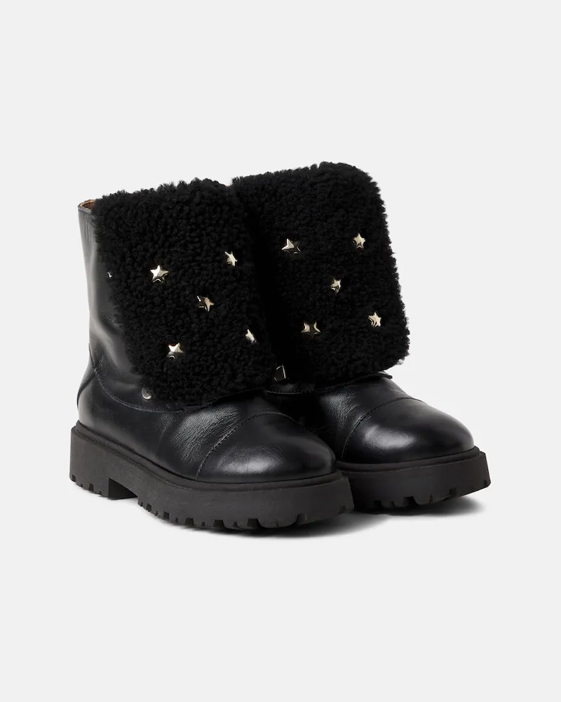 Pepe Jeans PèPè Schnürstiefel aus Leder Schwarz