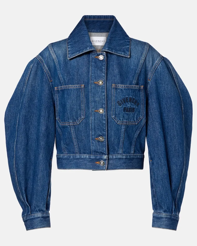 Givenchy Cropped-Jeansjacke Blau