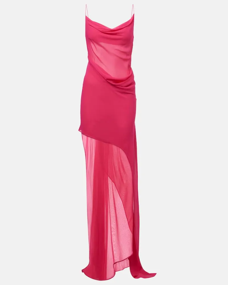 Christopher Esber Maxikleid aus Seiden-Georgette Pink