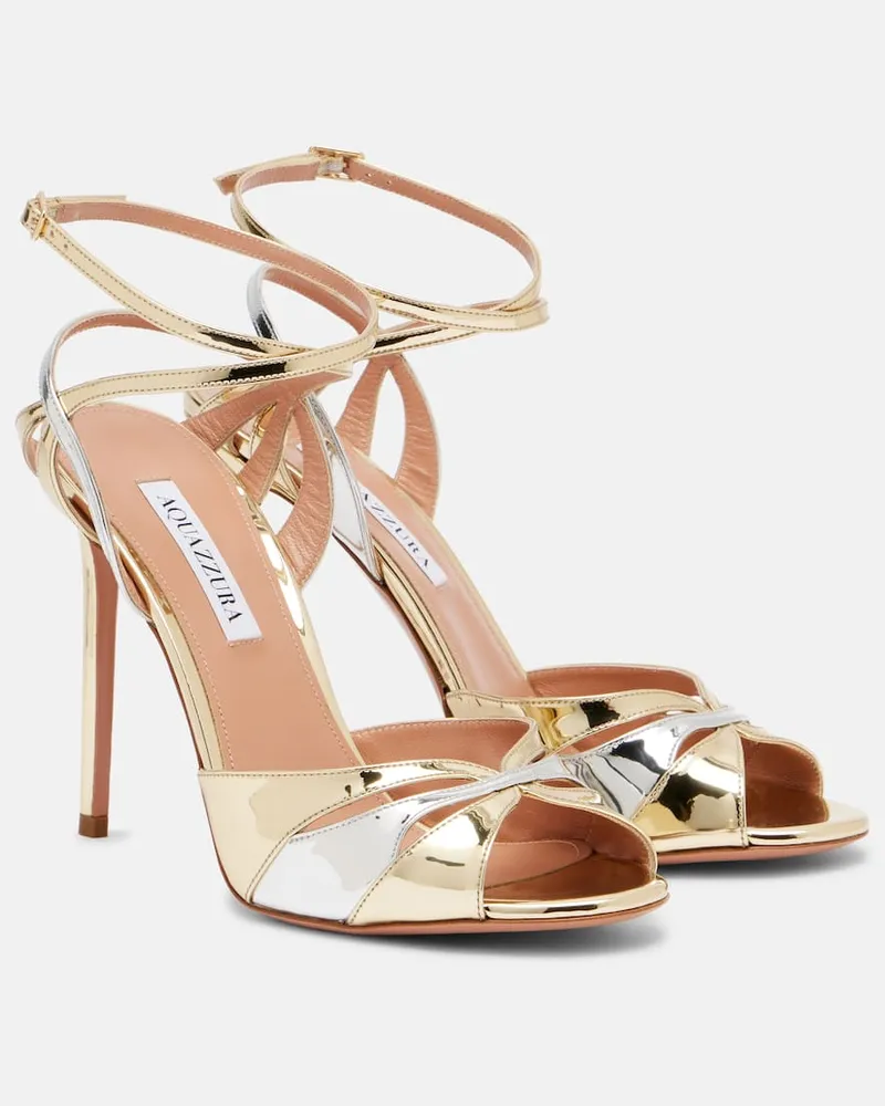 Aquazzura Sandalen Moves 105 aus Metallic-Lederimitat Gold