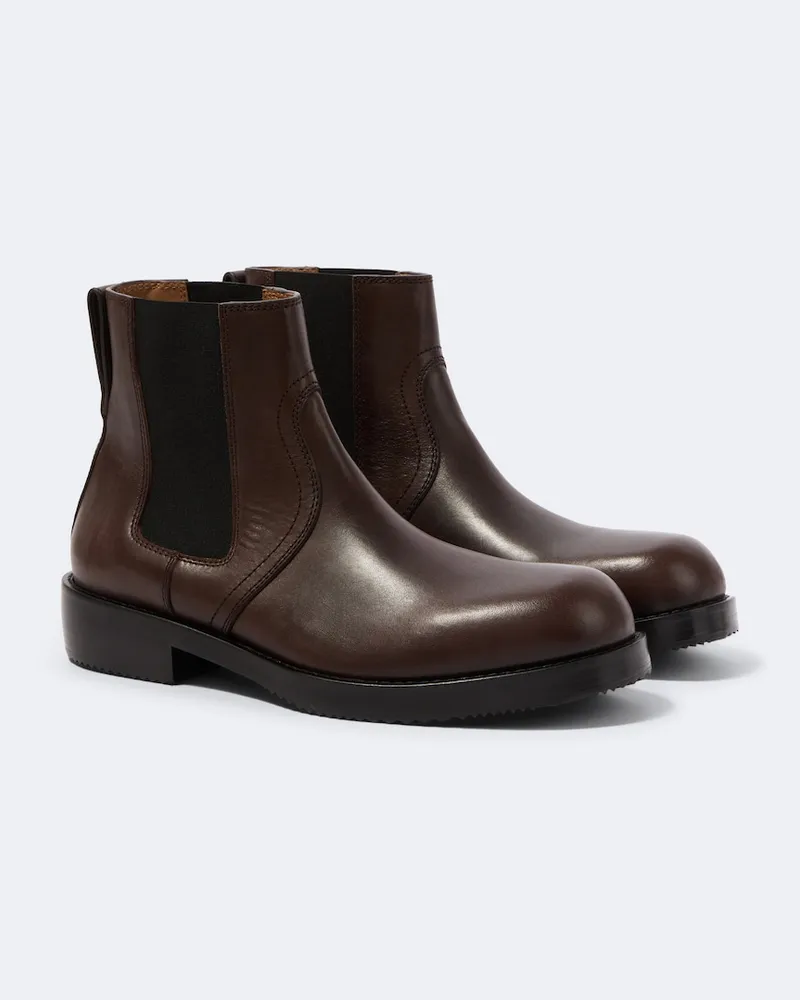 Dries van Noten Chelsea Boots aus Leder Braun