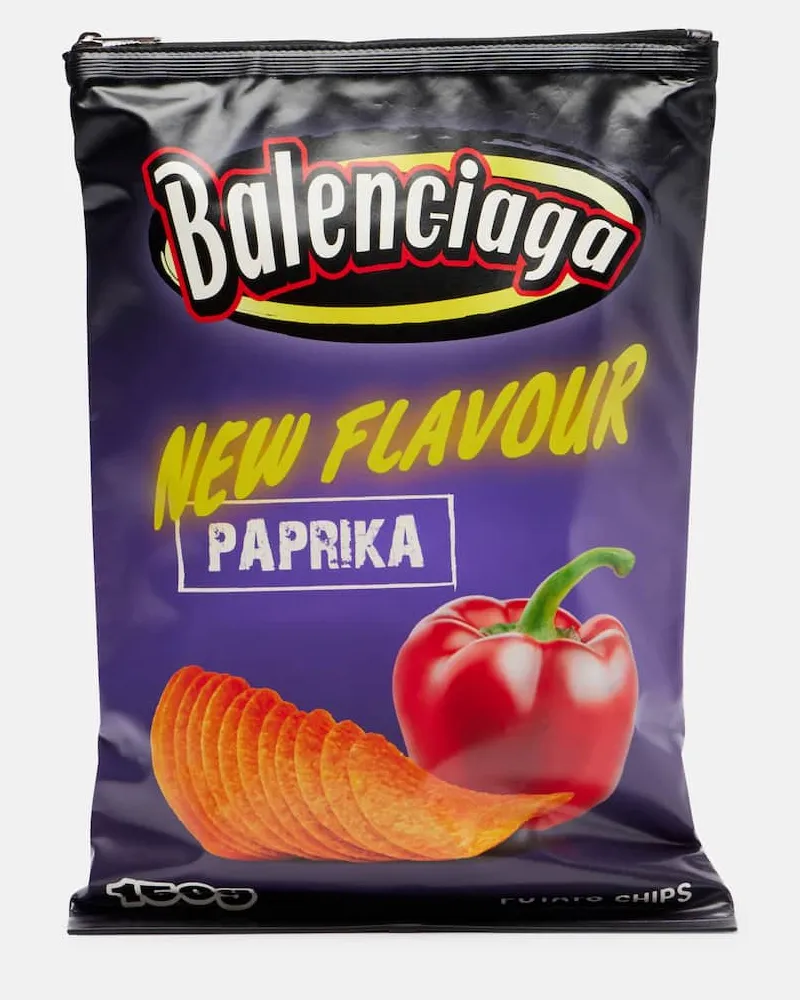 Balenciaga Clutch Chips aus Leder Multicolor