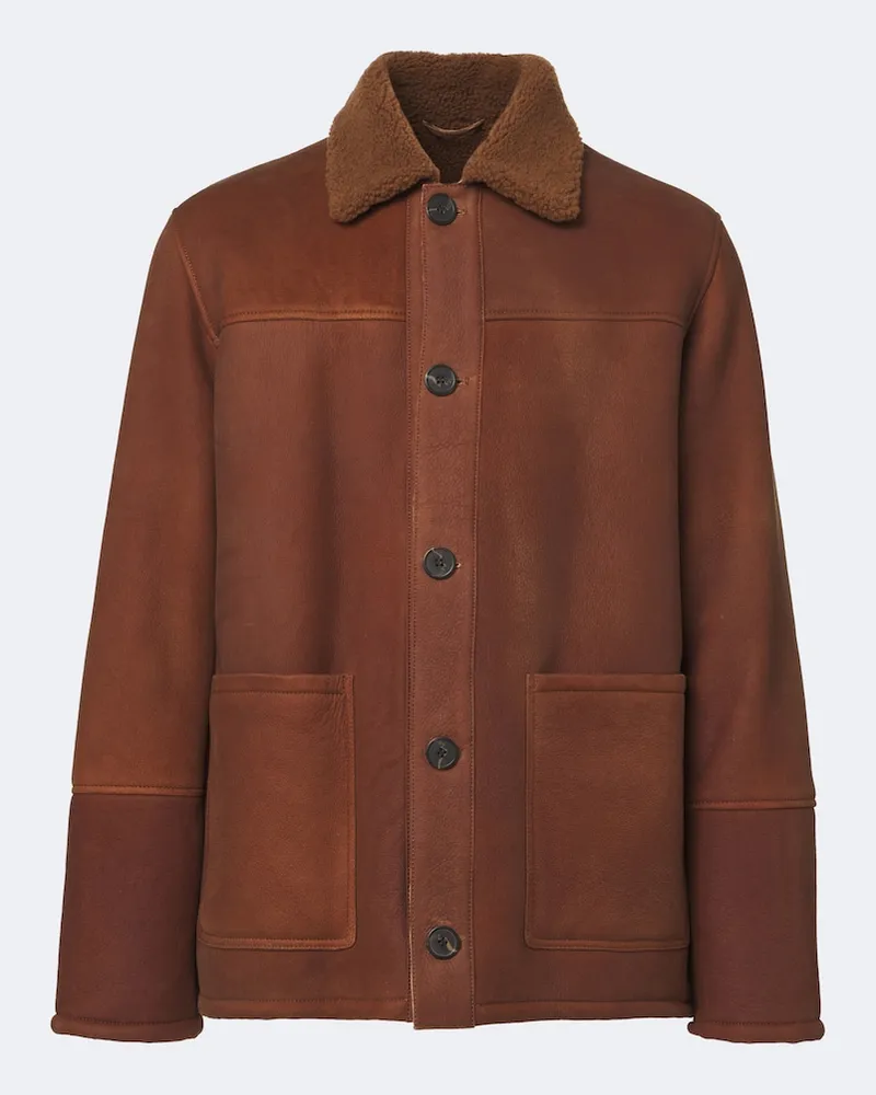Arma Jacke Rickson aus Leder mit Shearling Braun